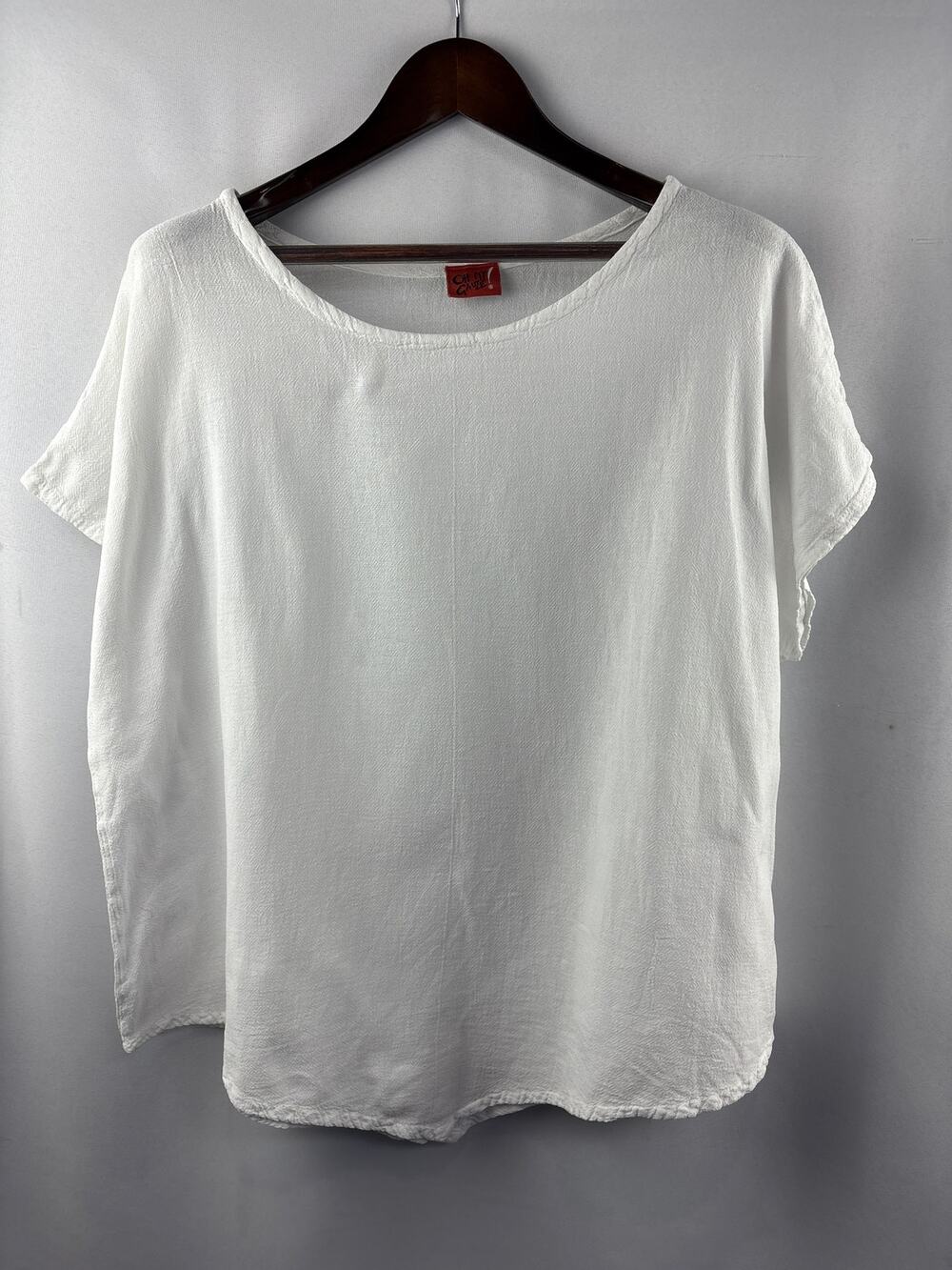 Women’s Oh My Gauze! XXL White Short Sleeve Blouse